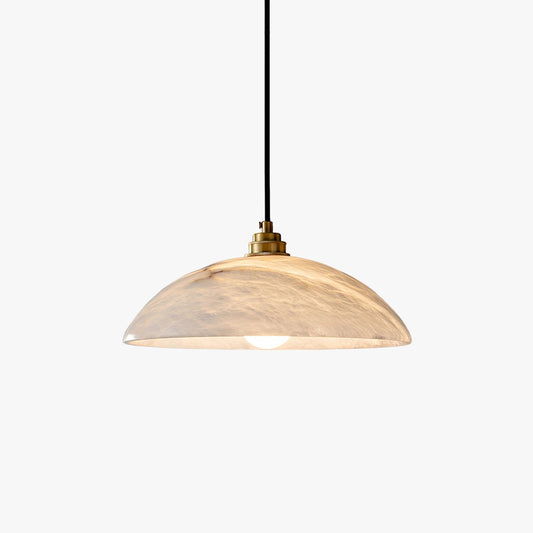 Alabaster Dome Pendant Lamp 11.8 in Dia - Tianguang Alabaster Lighting