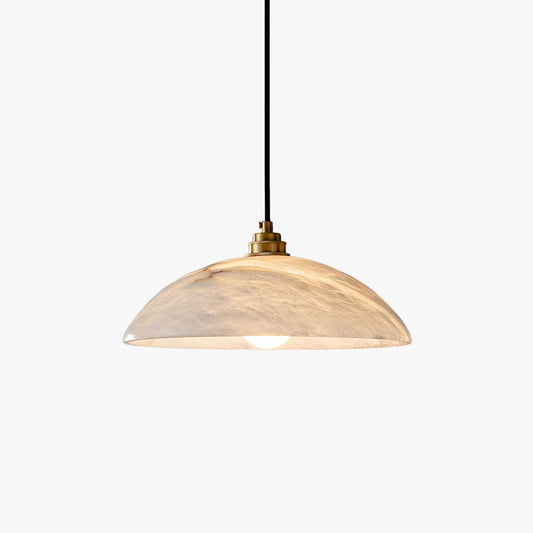 Alabaster Dome Pendant Lamp 30 cm Dia - Tianguang Alabaster Lighting