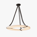 Alabaster Halo Pendant Light Chandelier 23.6 in Dia - Tianguang Alabaster Lighting