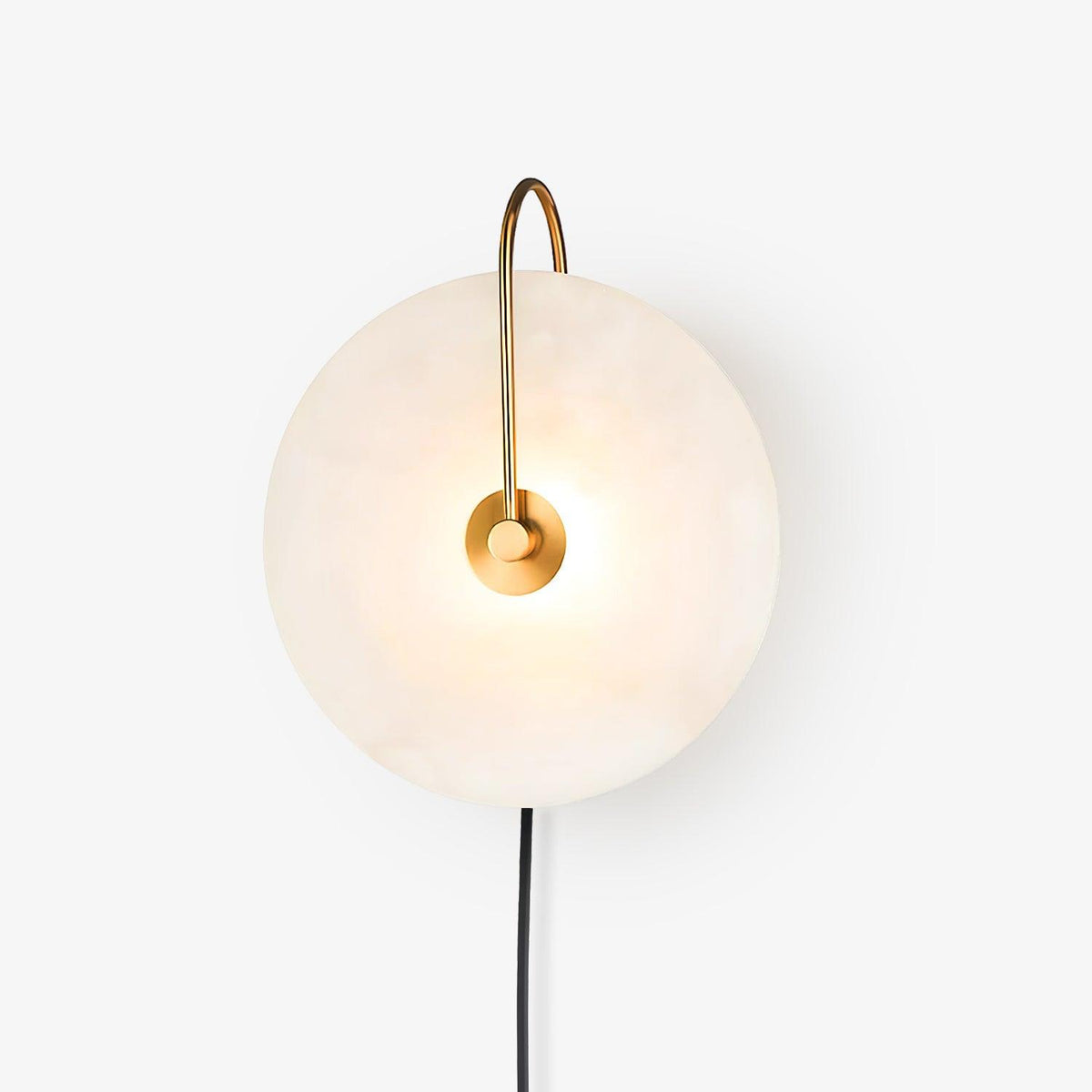 Alabaster LED Plug-In Wall Lamp 5.9 in Dia - Tianguang Alabaster Lighting
