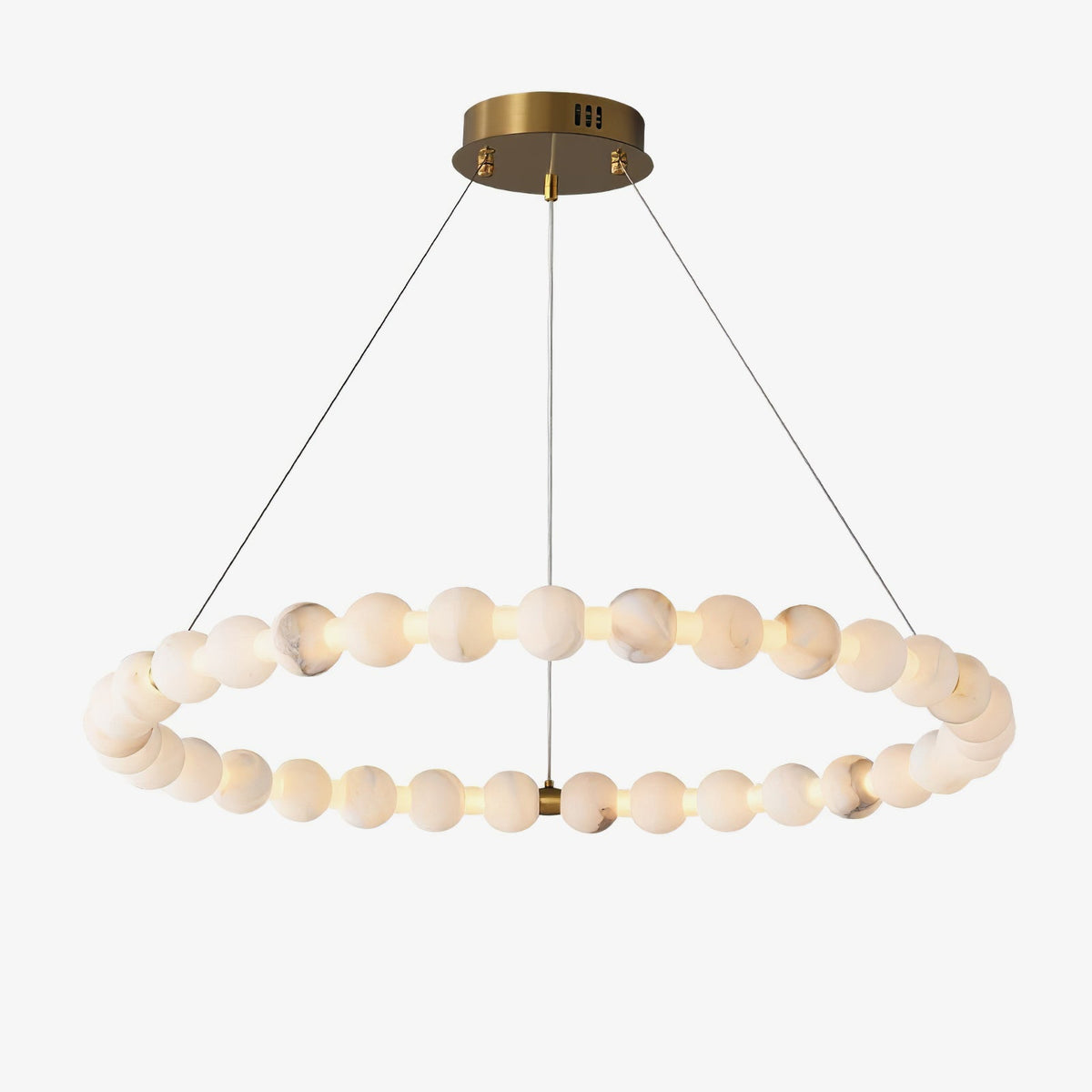 Alabaster Orb Ring Chandelier - Tianguang Alabaster Lighting