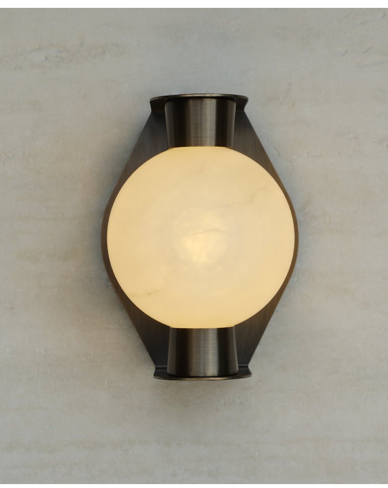 Alabaster Orb Alabaster Wall Light, Hardwired Wall Sconce, detail 13
