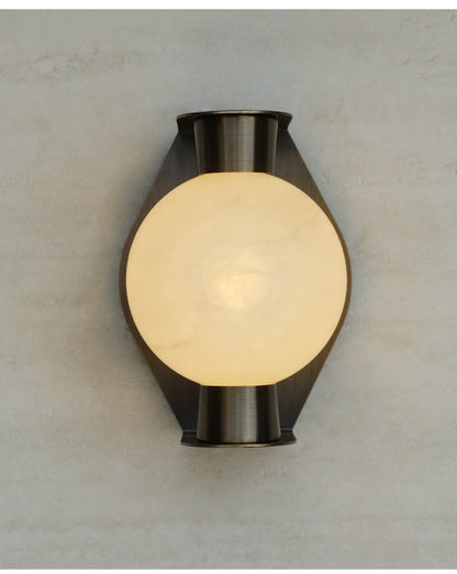 Alabaster Orb Alabaster Wall Light, Hardwired Wall Sconce, detail 21