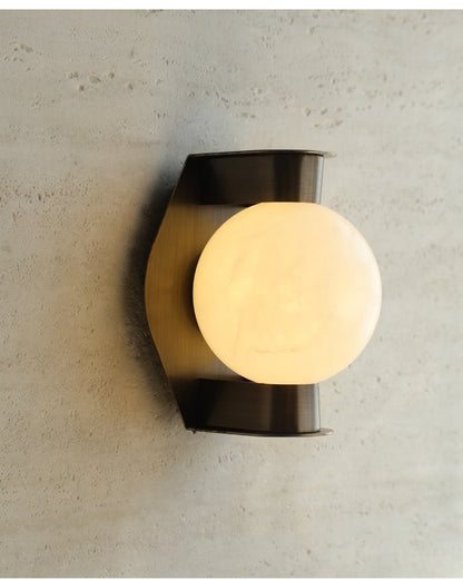 Alabaster Orb Alabaster Wall Light, Hardwired Wall Sconce, detail 12