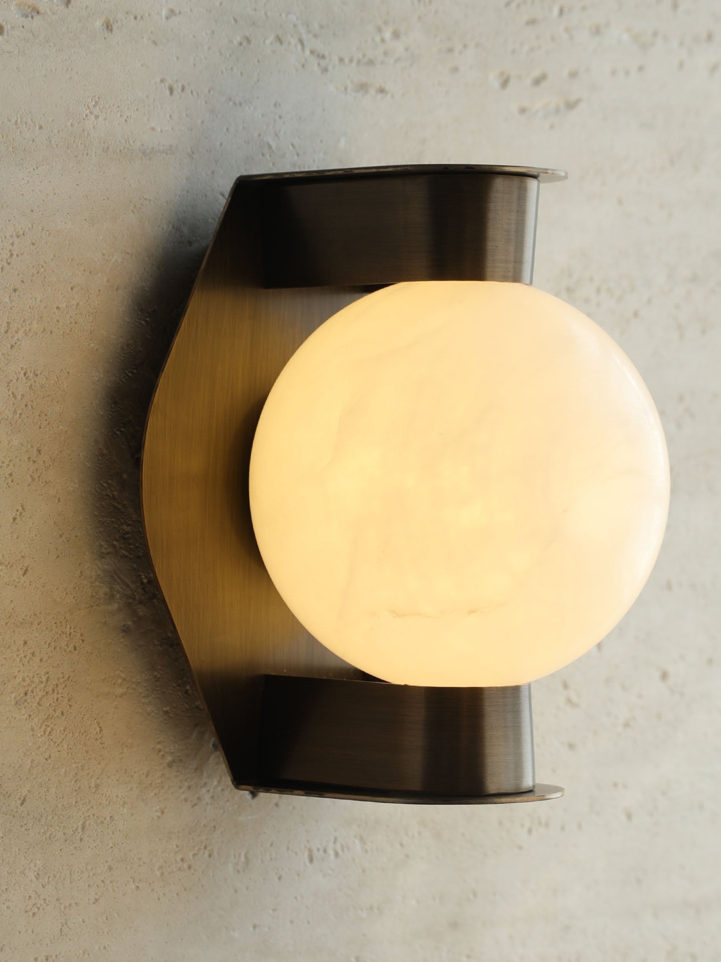 Alabaster Orb Alabaster Wall Light, Hardwired Wall Sconce, detail 18
