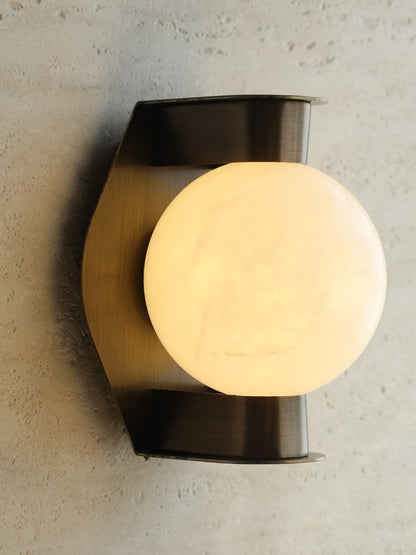 Alabaster Orb Alabaster Wall Light, Hardwired Wall Sconce, detail 18