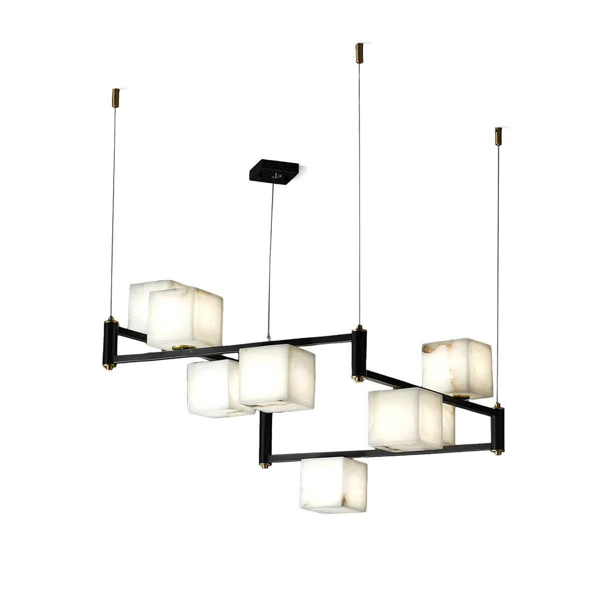 Alabaster Square Box Chandelier 100 cm W x 35 cm H - Tianguang Alabaster Lighting