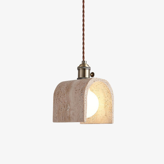 Alagusmo Travertine Pendant Lamp 12 cm Dia - Tianguang Alabaster Lighting