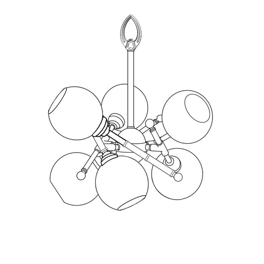 Alabaster Globes 6 Light Mini Chandelier - Tianguang Alabaster Lighting
