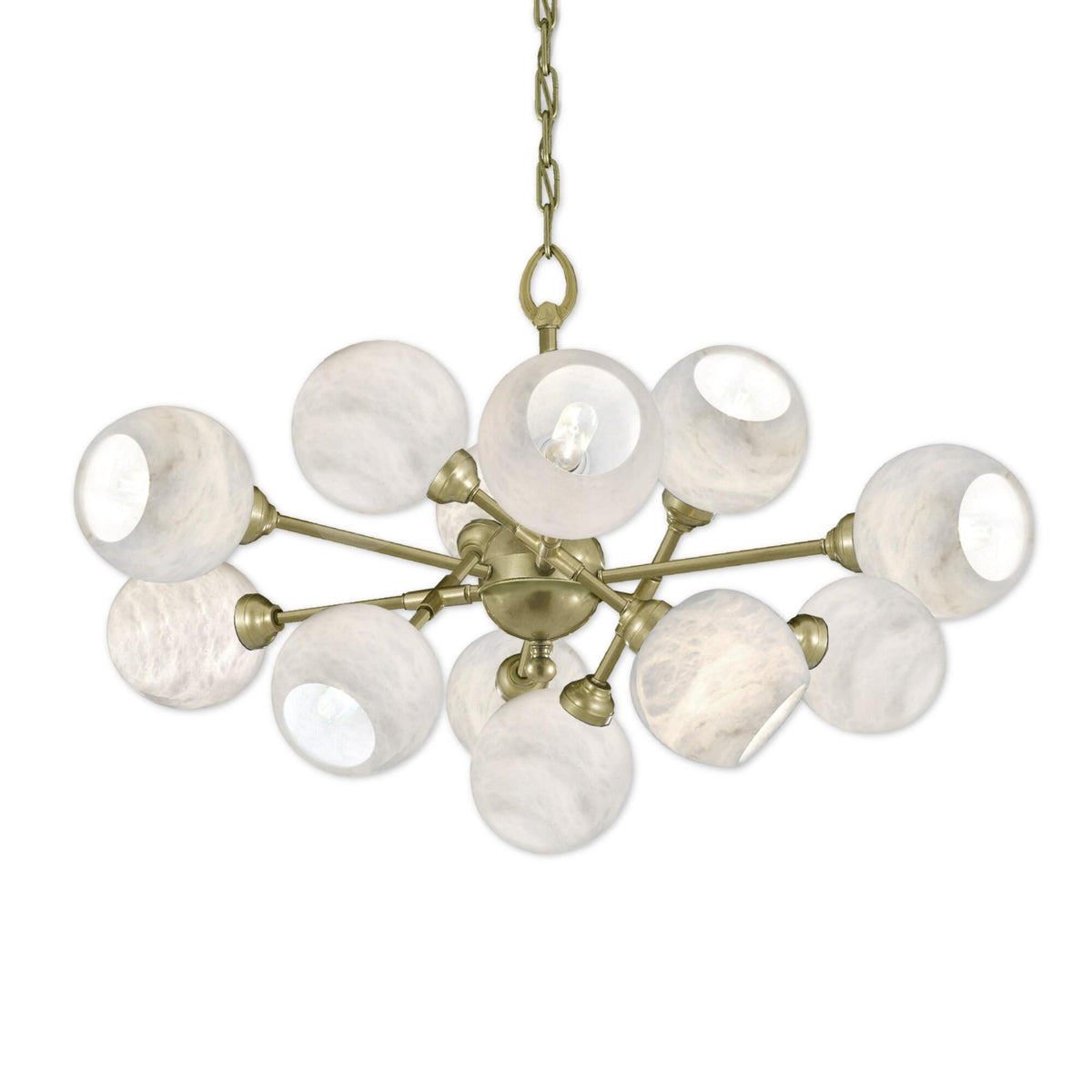 Alabaster Globes 12 Light Chandelier - Tianguang Alabaster Lighting