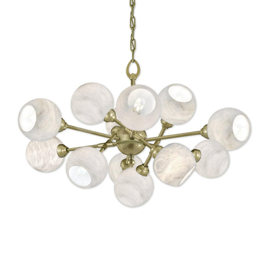 Alabaster Globes 12 Light Chandelier - Tianguang Alabaster Lighting