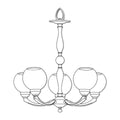 Alabaster Globes 5 Light Chandelier - Tianguang Alabaster Lighting