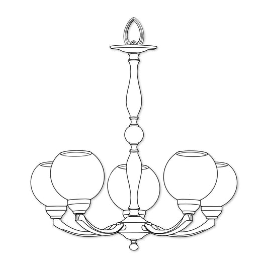Alabaster Globes 5 Light Chandelier - Tianguang Alabaster Lighting