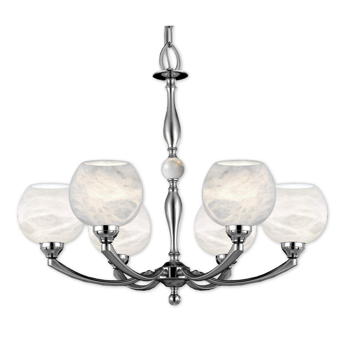 Alabaster Globes 6 Light Chandelier - Tianguang Alabaster Lighting