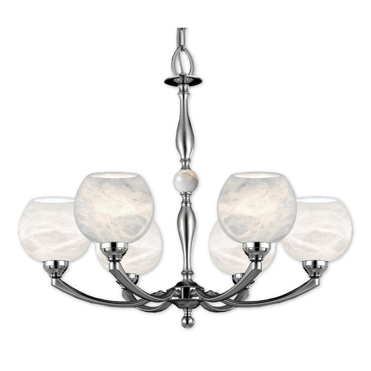 Alabaster Globes 6 Light Chandelier - Tianguang Alabaster Lighting