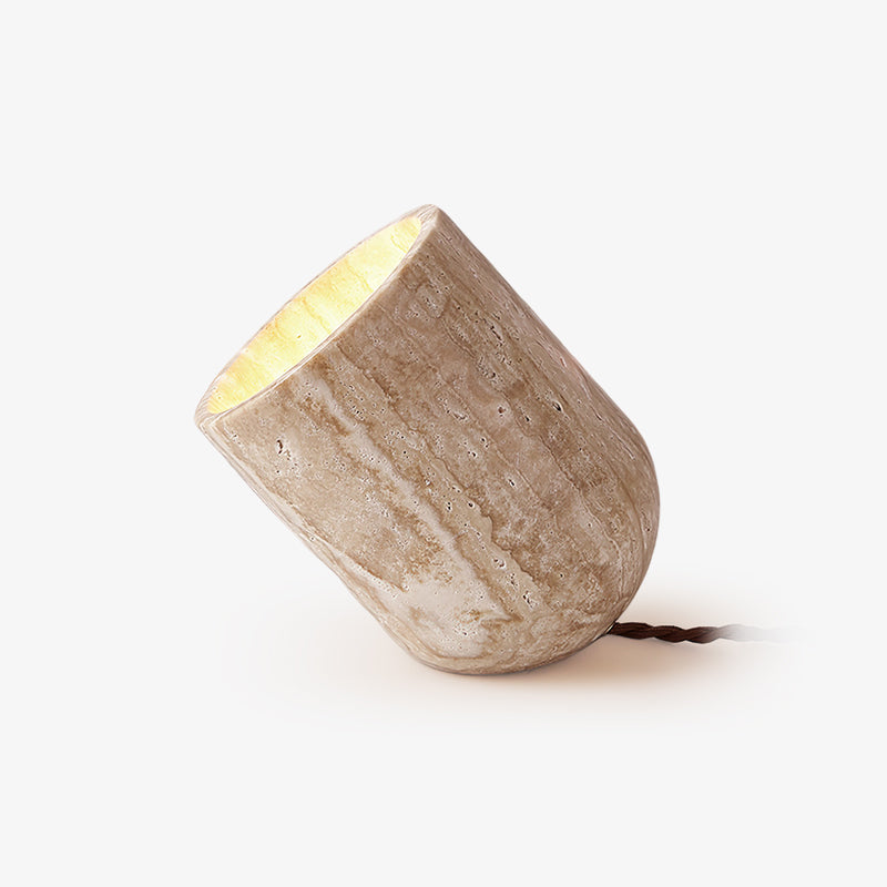 Amidori Travertine Table Lamp 6.9 in Dia - Tianguang Alabaster Lighting