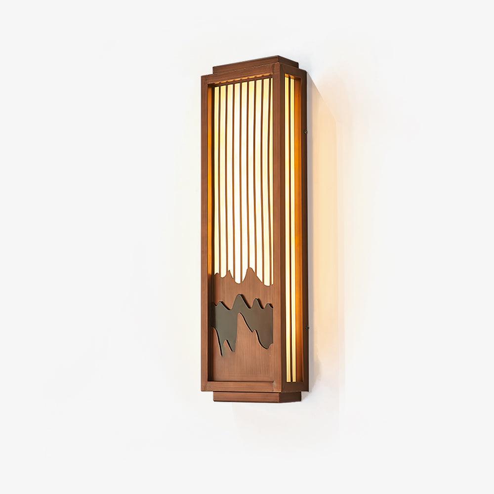 Anvia Outdoor Alabaster Wall Light 22 cm W x 75 cm H Brown & White - Tianguang Alabaster Lighting