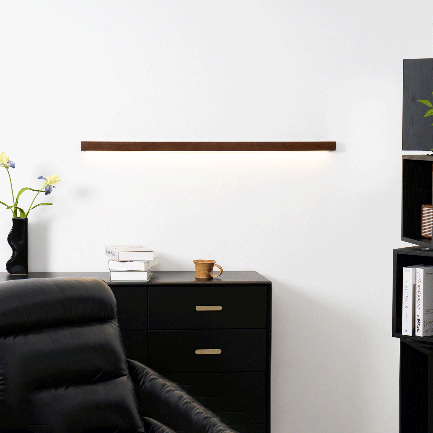 Arlo Linear Wood Wall Light, Hardwired Wall Sconce, detail 12