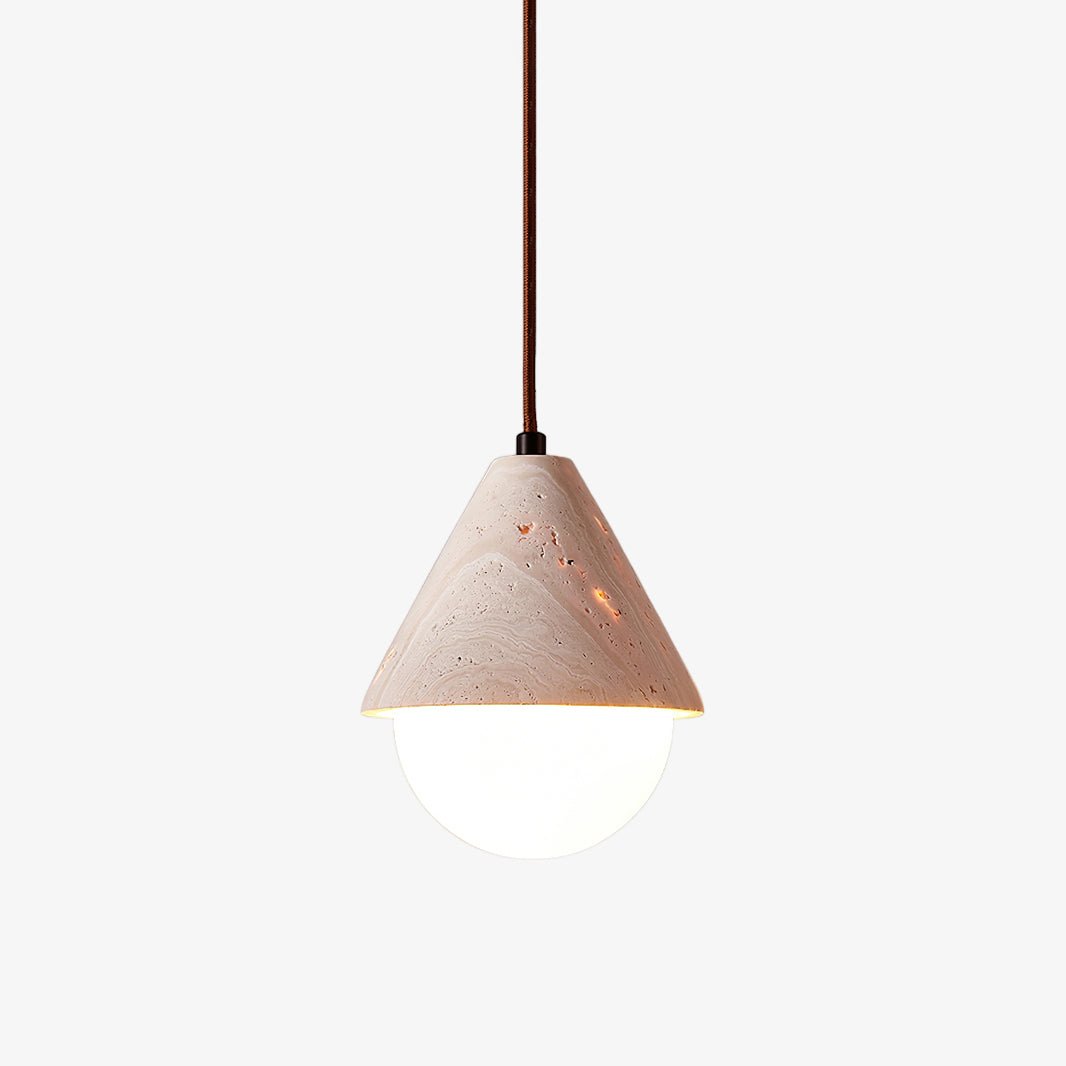 Aslo Travertine Pendant Lamp 16 cm Dia - Tianguang Alabaster Lighting