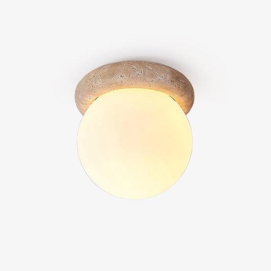 Asteroid Ceiling Lamp Travertine Ceiling Light 16 cm Dia - Tianguang Alabaster Lighting