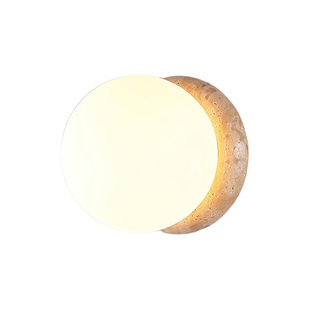 Asteroid Outdoor Travertine Wall Light 6.3" - Tianguang Alabaster Lighting