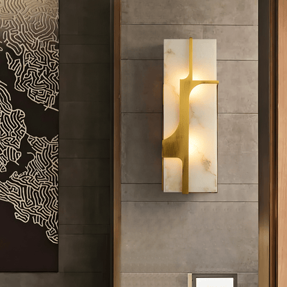 Aurevon Alabaster Wall Light, Hardwired Wall Sconce, detail 2