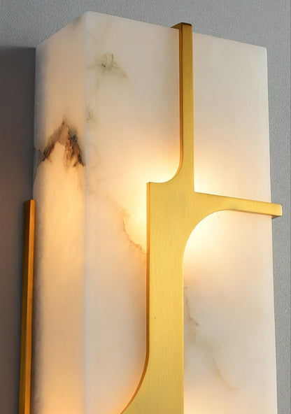 Aurevon Alabaster Wall Light, Hardwired Wall Sconce, detail 5