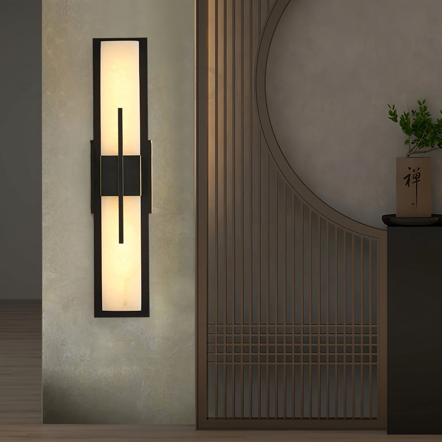 Axis Twin Alabaster Wall Light, Hardwired Wall Sconce, detail 17