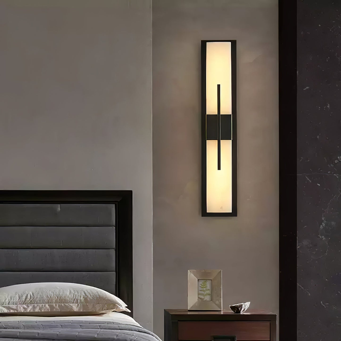 Axis Twin Alabaster Wall Light, Hardwired Wall Sconce, detail 5