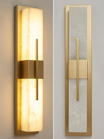 Axis Twin Alabaster Wall Light, Hardwired Wall Sconce, detail 26