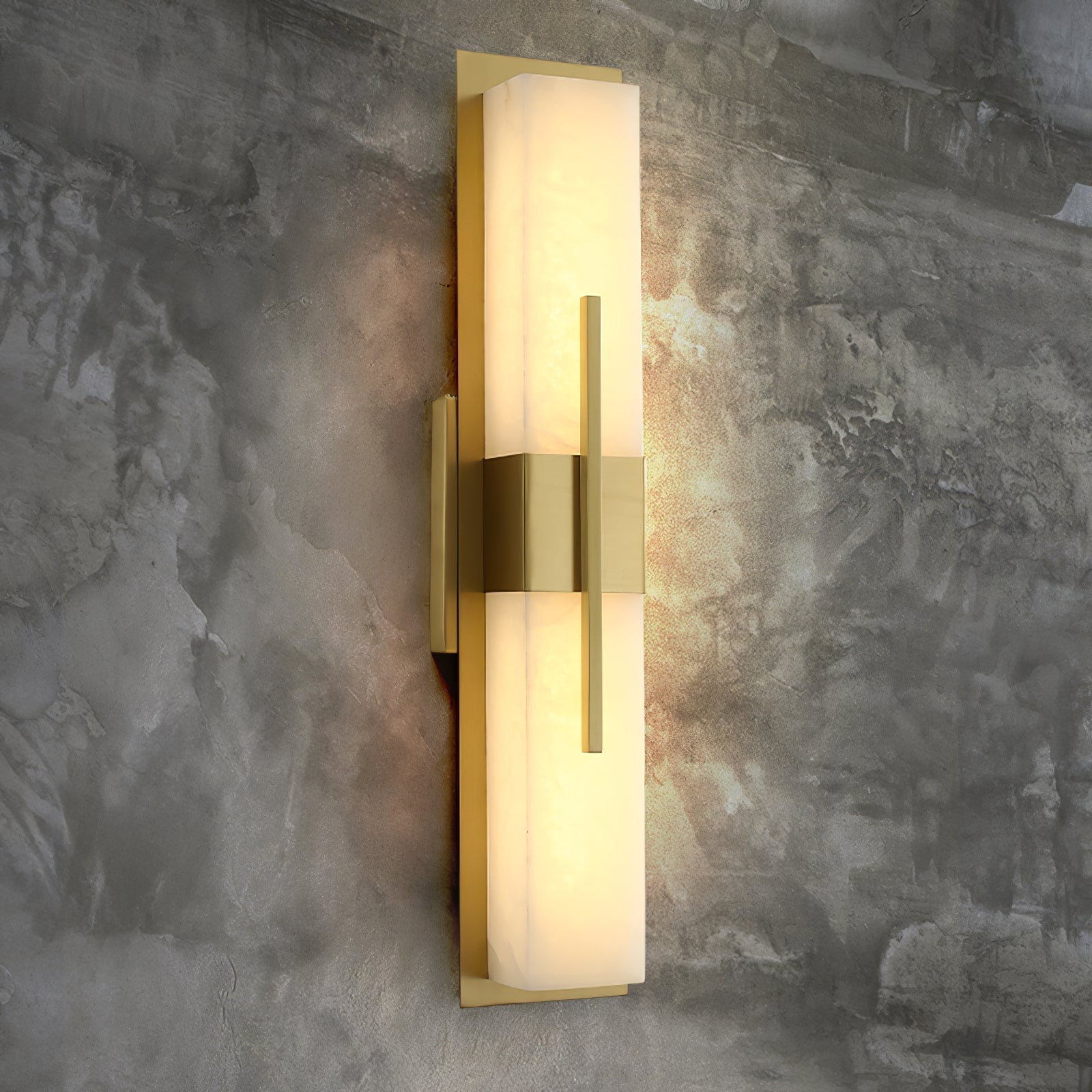 Axis Twin Alabaster Wall Light, Hardwired Wall Sconce, detail 14