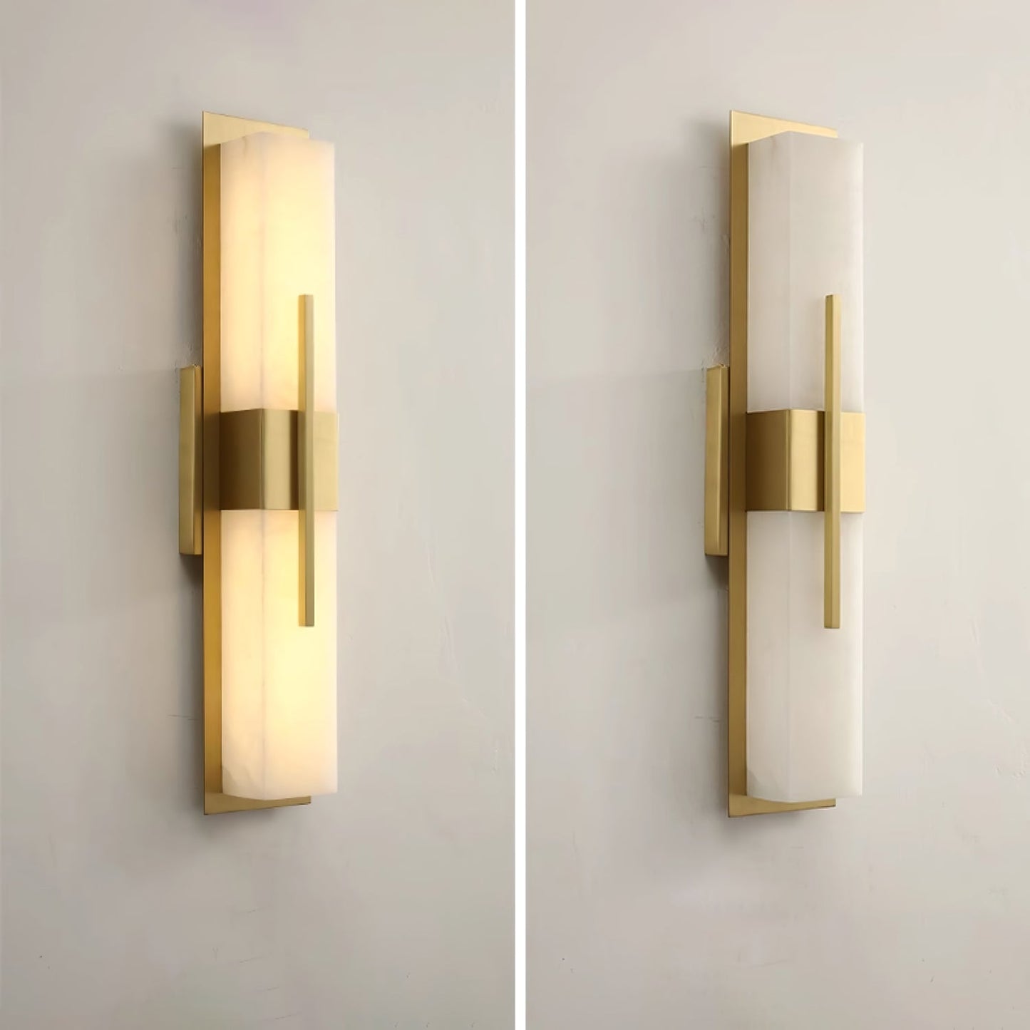 Axis Twin Alabaster Wall Light, Hardwired Wall Sconce, detail 18