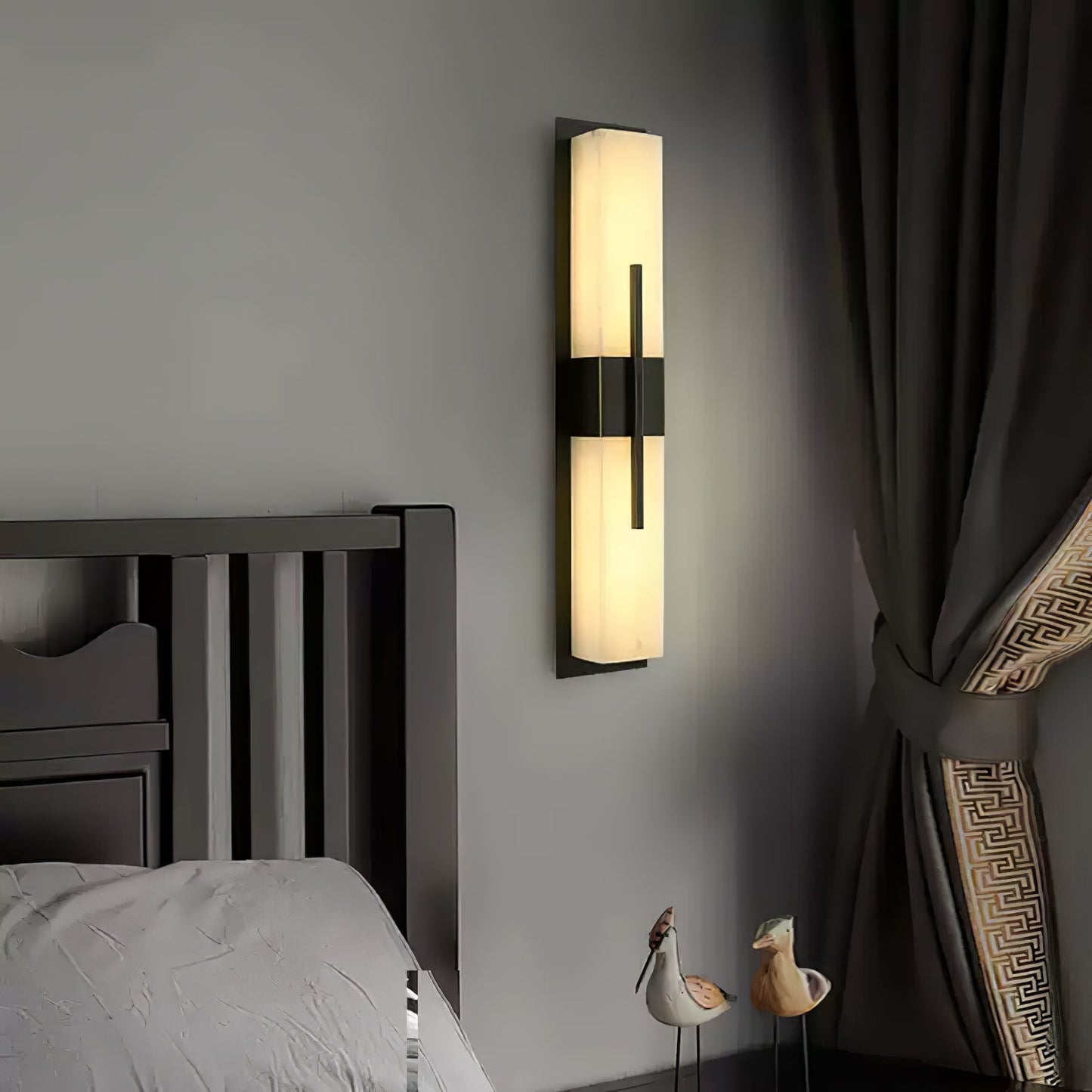 Axis Twin Alabaster Wall Light, Hardwired Wall Sconce, detail 16