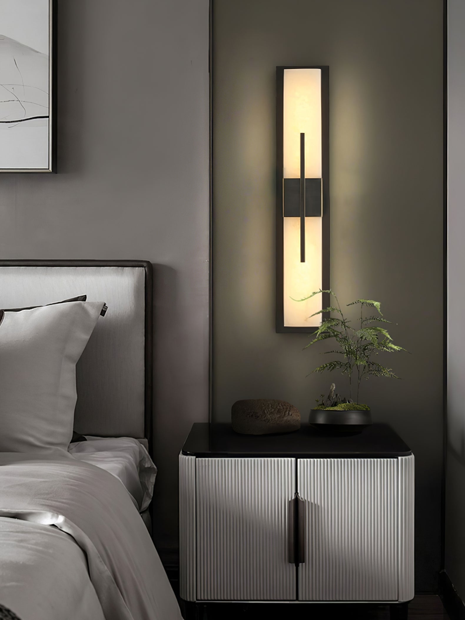 Axis Twin Alabaster Wall Light, Hardwired Wall Sconce, detail 22