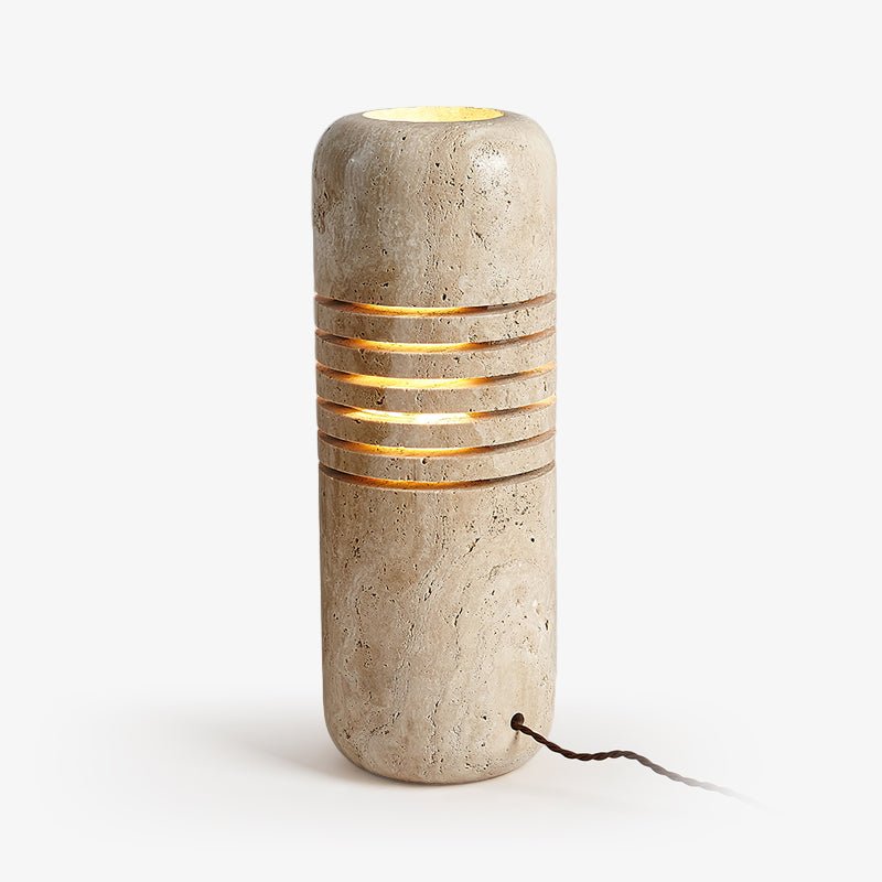 Big Stone Bucket Travertine Floor Lamp 17.5 cm Dia - Tianguang Alabaster Lighting