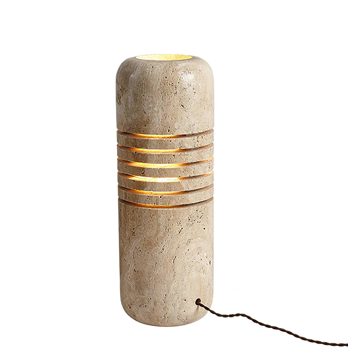 Big Stone Bucket Travertine Floor Lamp 6.9" - Tianguang Alabaster Lighting