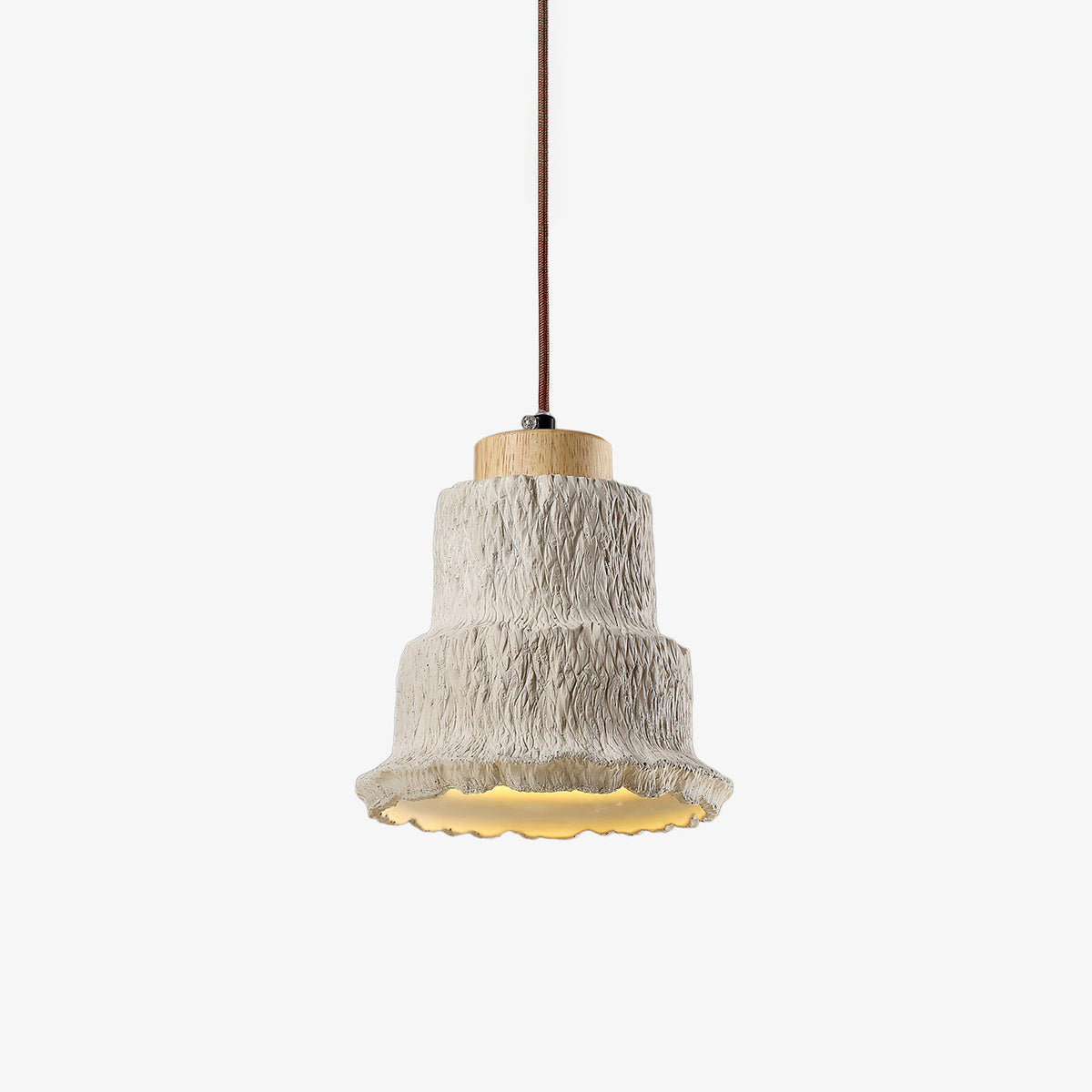 Boulder Travertine Pendant Light 6.7 in Dia - Tianguang Alabaster Lighting