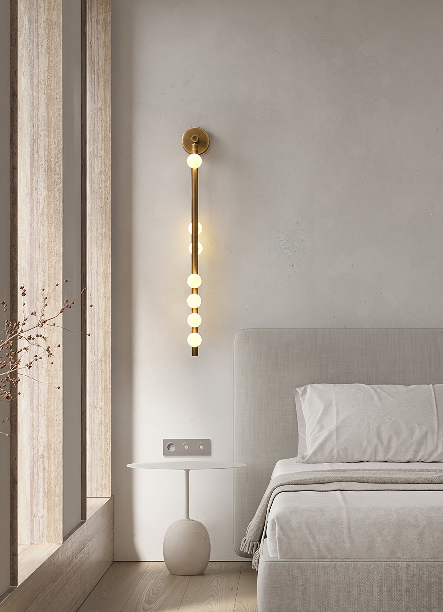 Brass Glass Tube Plug-In Wall Light, Plug-In Wall Sconce, detail 91