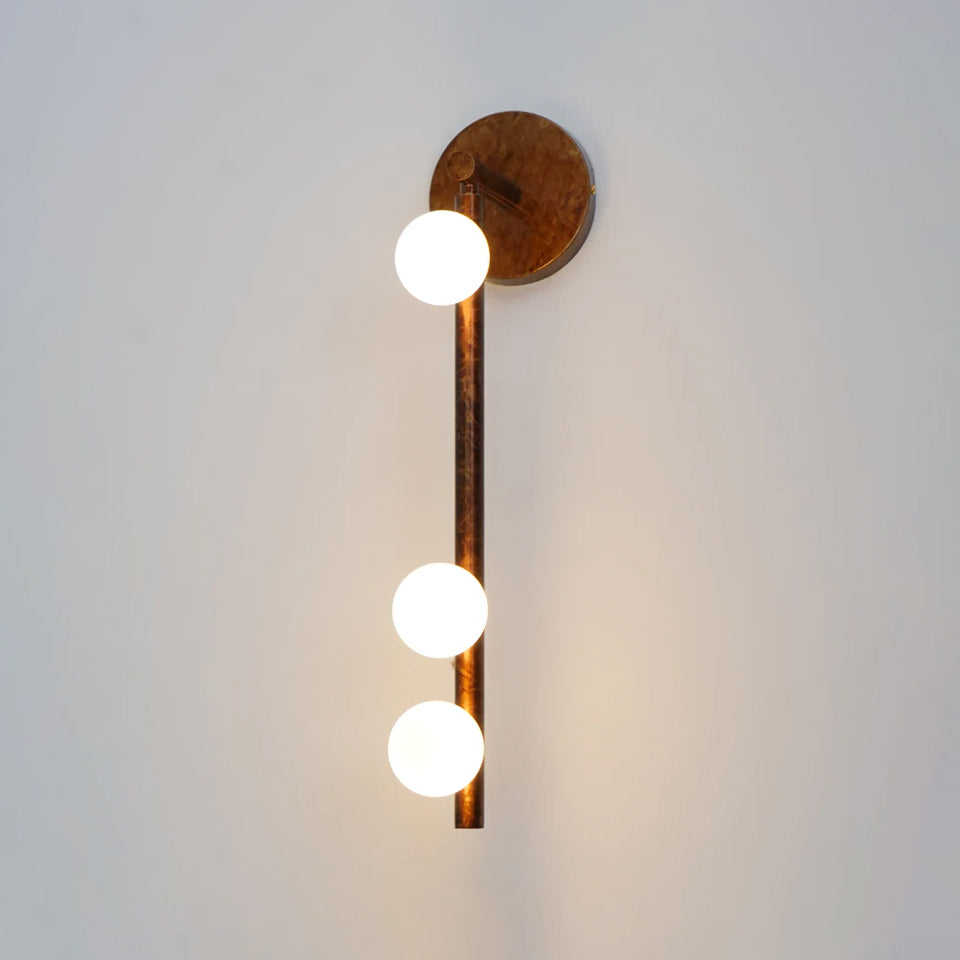 Brass Glass Tube Wall Light - 7 Heads A Φ 4.7 x H 39.4 Brass, Hardwired Wall Sconce, detail 86