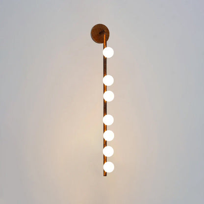 Brass Glass Tube Wall Light - 7 Heads A Φ 4.7 x H 39.4 Brass, Hardwired Wall Sconce, detail 89