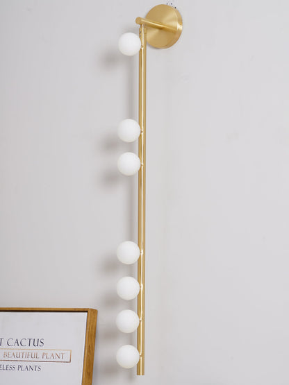 Brass Glass Tube Wall Light - 7 Heads A Φ 4.7 x H 39.4 Brass, Hardwired Wall Sconce, detail 58