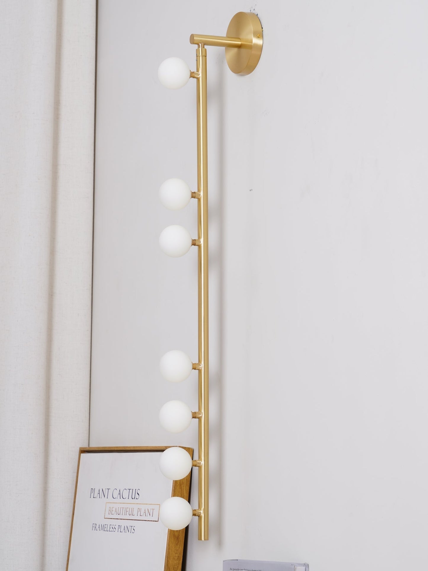 Brass Glass Tube Plug-In Wall Light, Plug-In Wall Sconce, detail 59