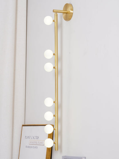 Brass Glass Tube Wall Light - 7 Heads A Φ 4.7 x H 39.4 Brass, Hardwired Wall Sconce, detail 60