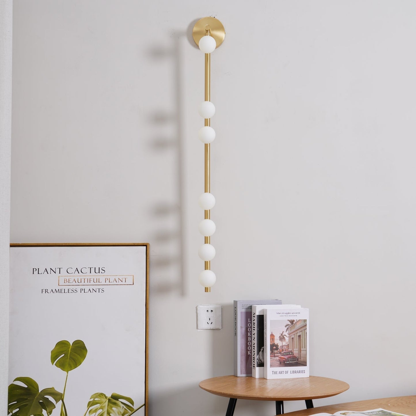 Brass Glass Tube Wall Light - 7 Heads A Φ 4.7 x H 39.4 Brass, Hardwired Wall Sconce, detail 24
