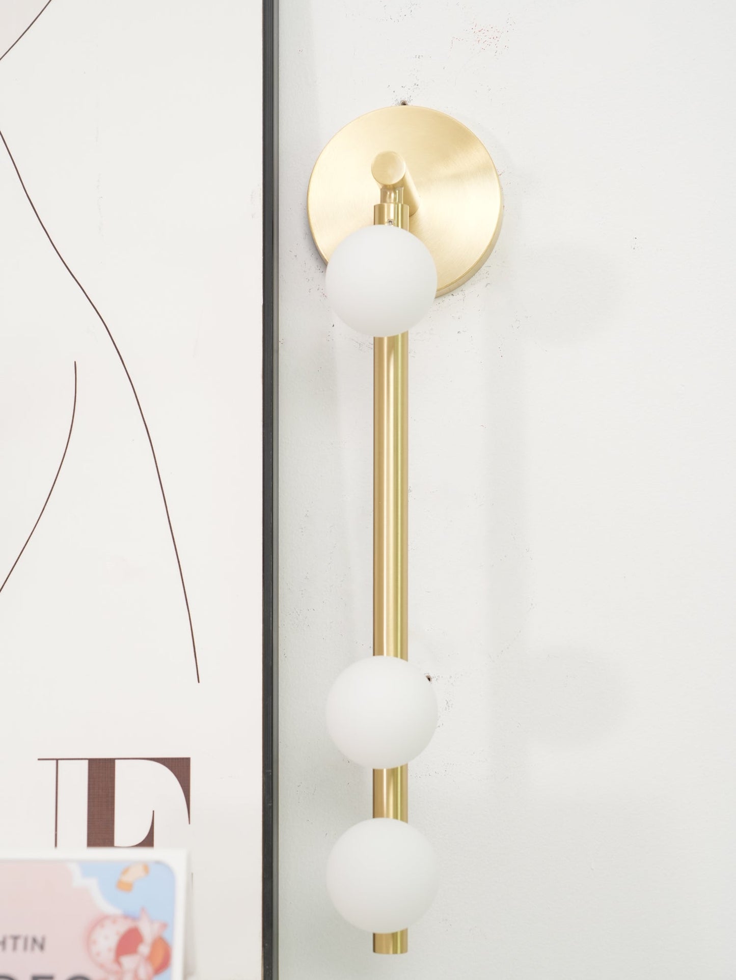 Brass Glass Tube Wall Light - 7 Heads A Φ 4.7 x H 39.4 Brass, Hardwired Wall Sconce, detail 48