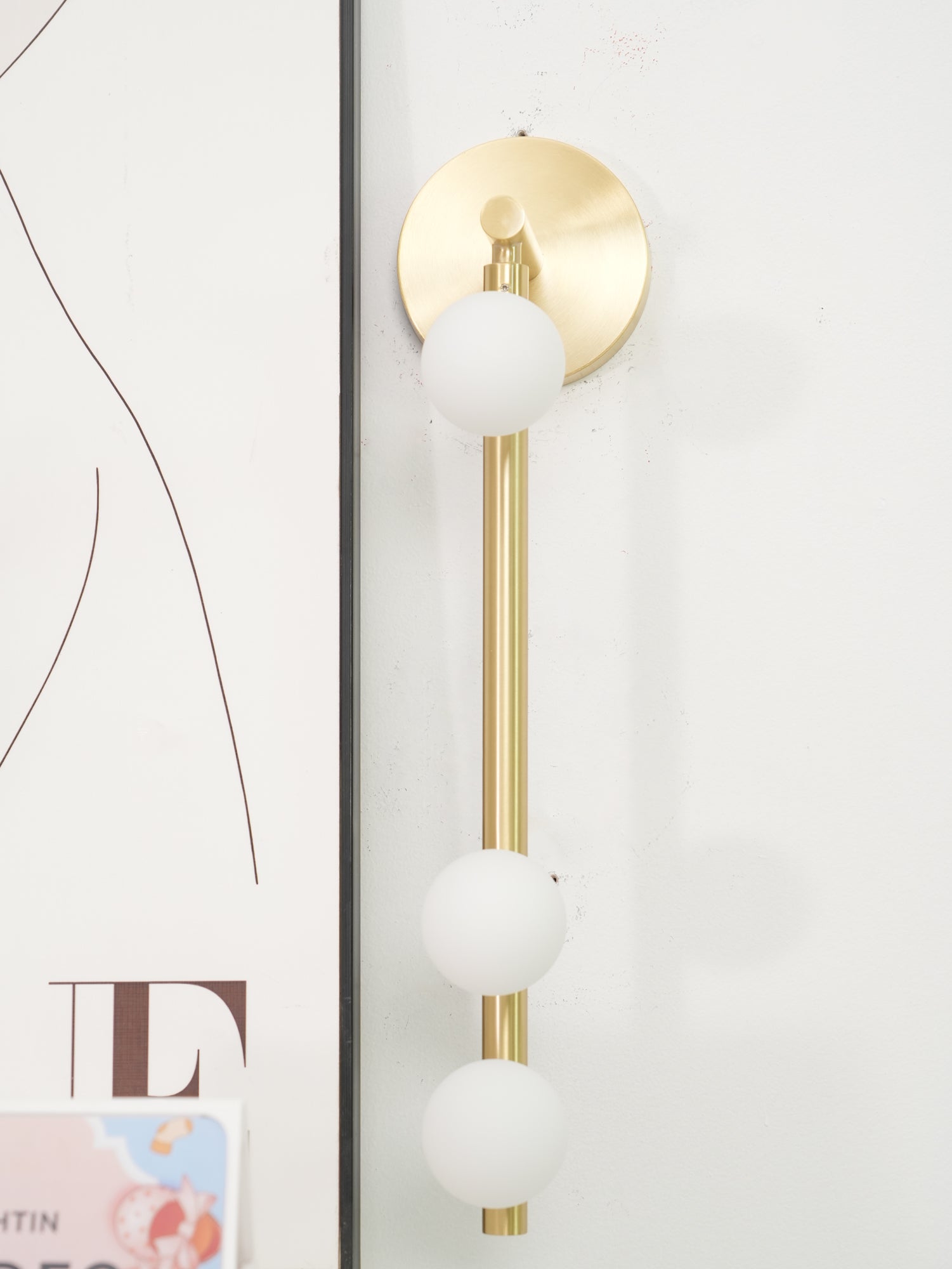Brass Glass Tube Wall Light - 7 Heads A Φ 4.7 x H 39.4 Brass, Hardwired Wall Sconce, detail 48