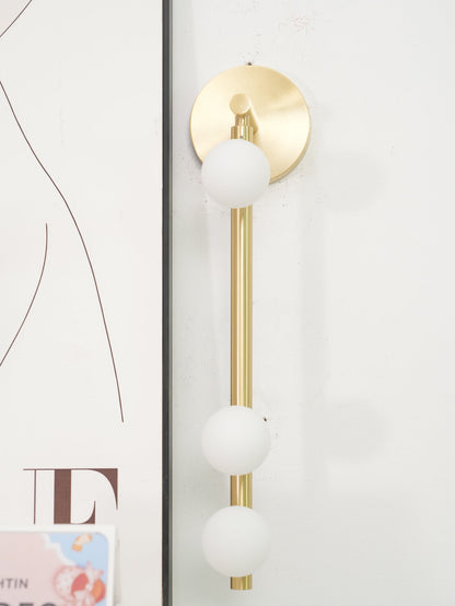 Brass Glass Tube Wall Light - 7 Heads A Φ 4.7 x H 39.4 Brass, Hardwired Wall Sconce, detail 48