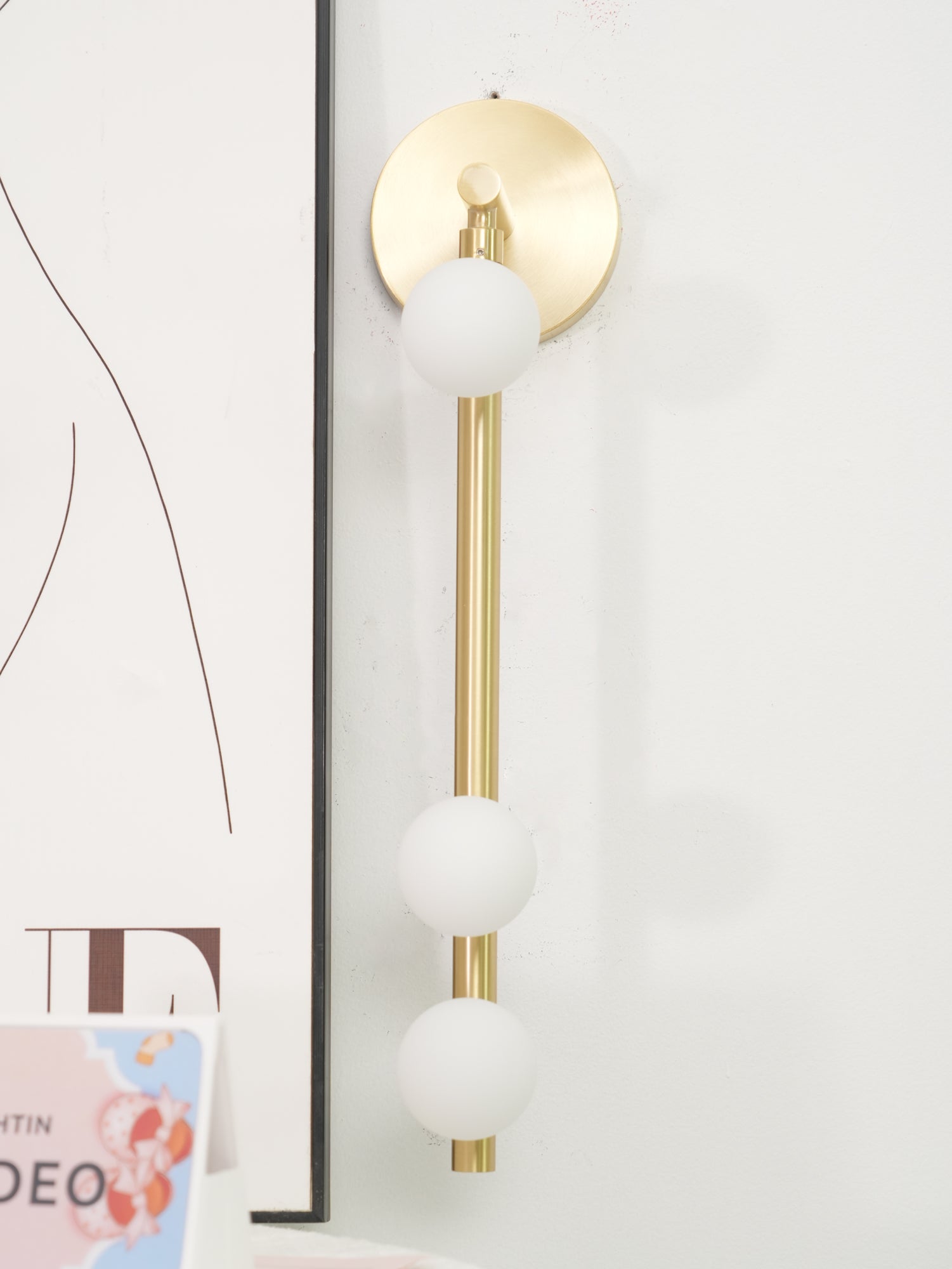 Brass Glass Tube Wall Light - 7 Heads A Φ 4.7 x H 39.4 Brass, Hardwired Wall Sconce, detail 50