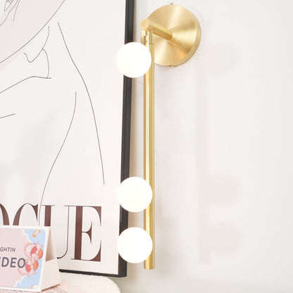 Brass Glass Tube Wall Light - 7 Heads A Φ 4.7 x H 39.4 Brass, Hardwired Wall Sconce, detail 52