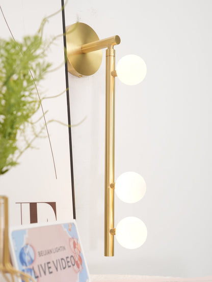 Brass Glass Tube Wall Light - 7 Heads A Φ 4.7 x H 39.4 Brass, Hardwired Wall Sconce, detail 53